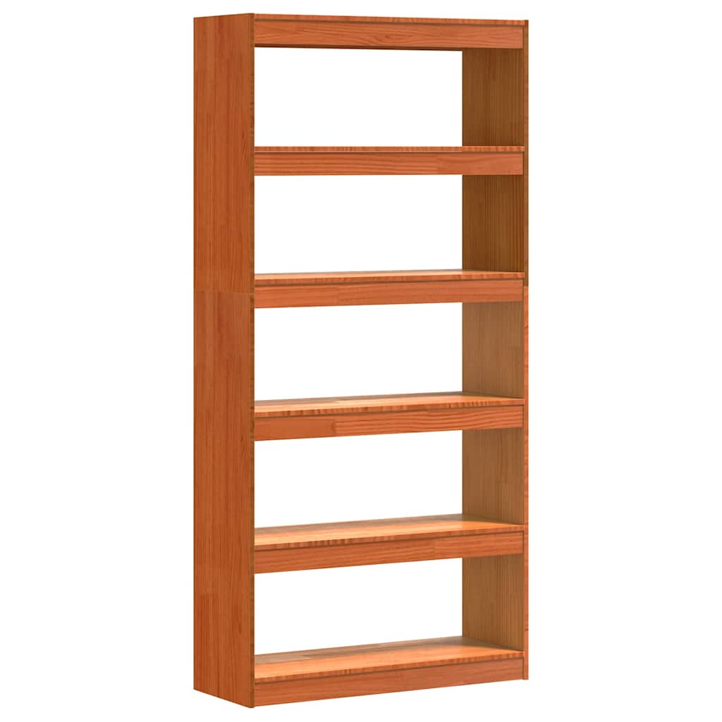 vidaXL Book Cabinet Wax Brown 80 x 30 x 167.5 cm Solid Pine Wood