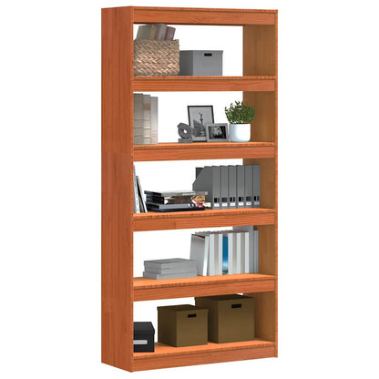 vidaXL Book Cabinet Wax Brown 80 x 30 x 167.5 cm Solid Pine Wood