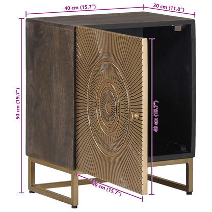 vidaXL Handmade Bedside Cabinet Coffee Brown 40 x 30 x 50 cm