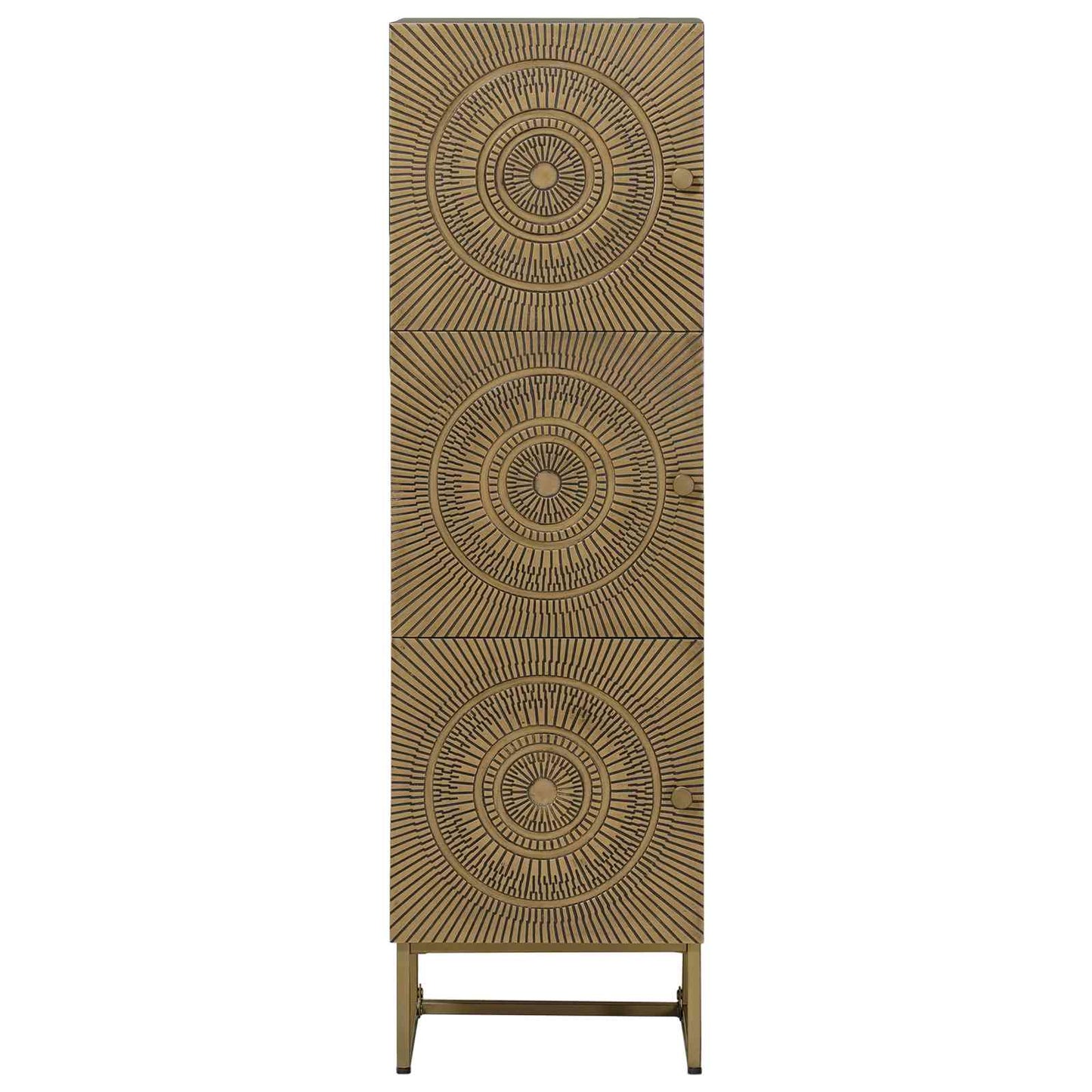 vidaXL Highboard Brass 35 x 30 x 120 cm