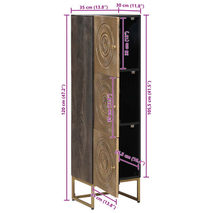 vidaXL Highboard Brass 35 x 30 x 120 cm