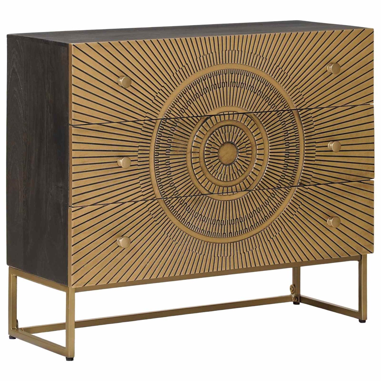 vidaXL Drawer Cabinet with Drawer Brass 75 x 30 x 65 cm