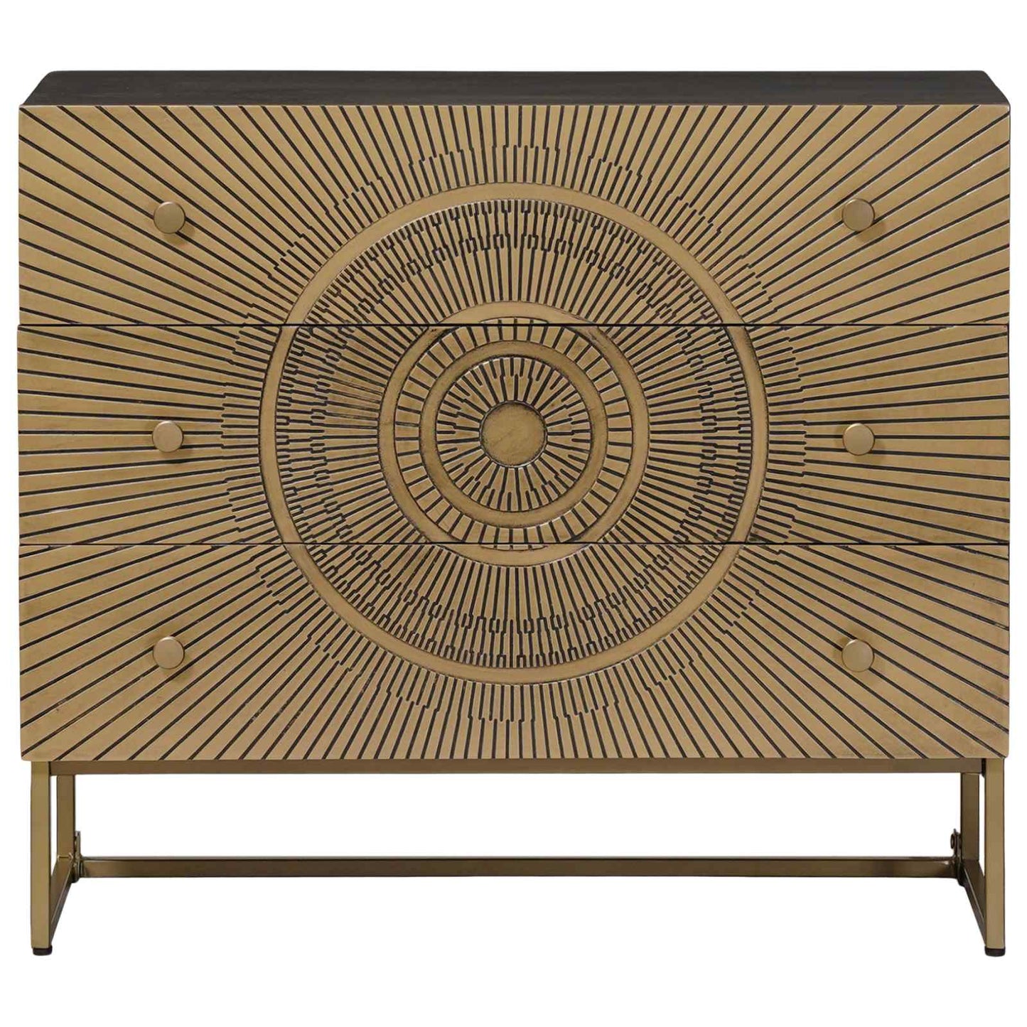 vidaXL Drawer Cabinet with Drawer Brass 75 x 30 x 65 cm