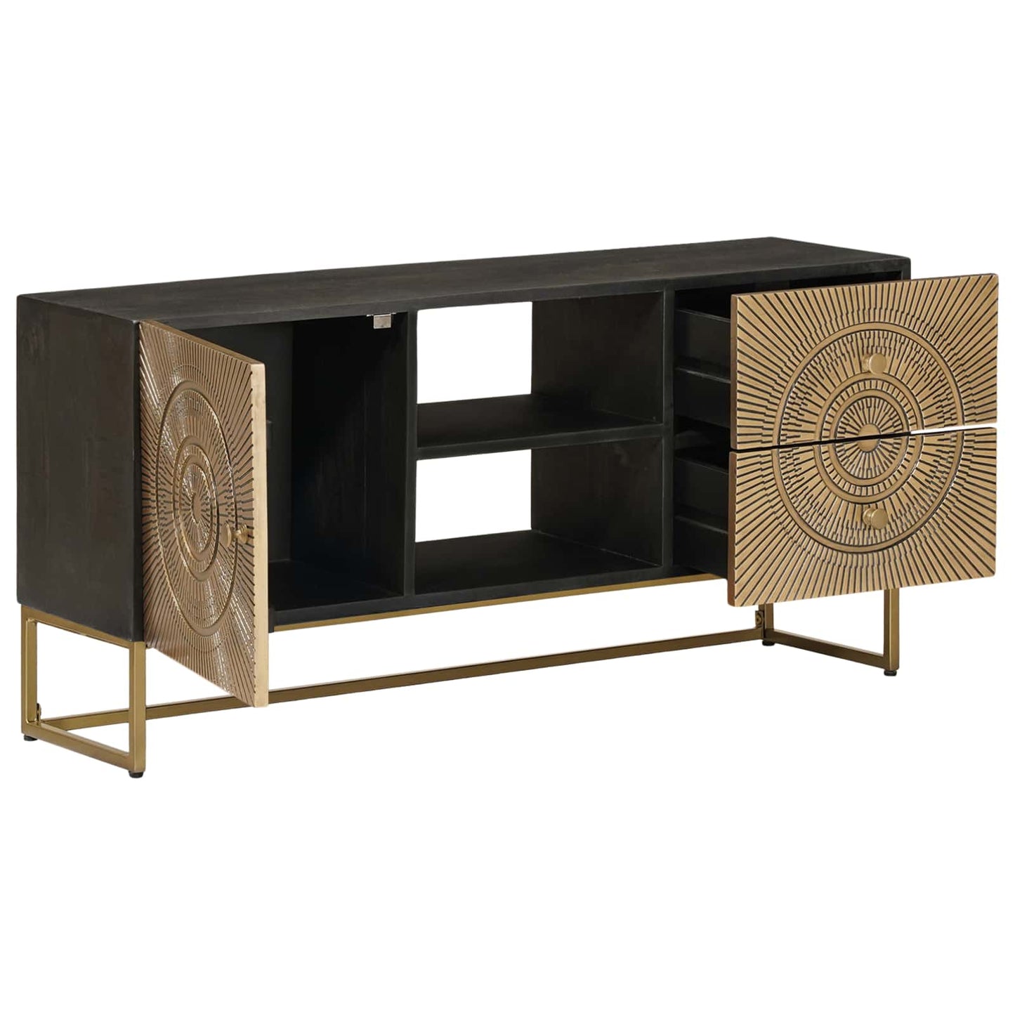 vidaXL TV Cabinet with Drawer with Shelf Brass 105 x 30 x 50 cm