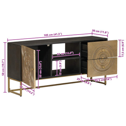 vidaXL TV Cabinet with Drawer with Shelf Brass 105 x 30 x 50 cm