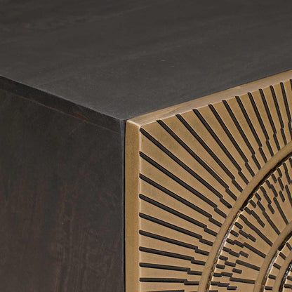 vidaXL TV Cabinet with Shelf with Storage Brass 105 x 30 x 35 cm