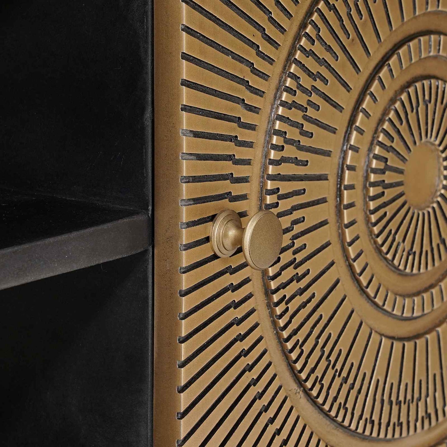 vidaXL TV Cabinet with Shelf with Storage Brass 105 x 30 x 35 cm