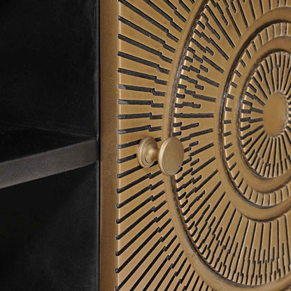 vidaXL TV Cabinet with Shelf with Storage Brass 105 x 30 x 35 cm