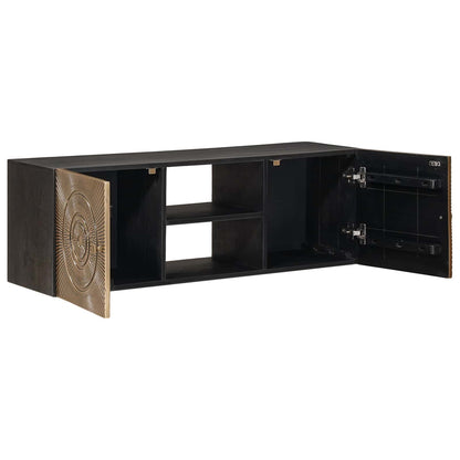 vidaXL TV Cabinet with Shelf with Storage Brass 105 x 30 x 35 cm