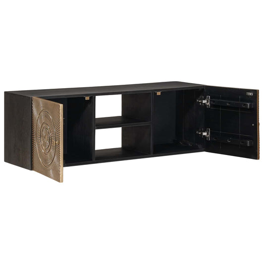 vidaXL TV Cabinet with Shelf with Storage Brass 105 x 30 x 35 cm