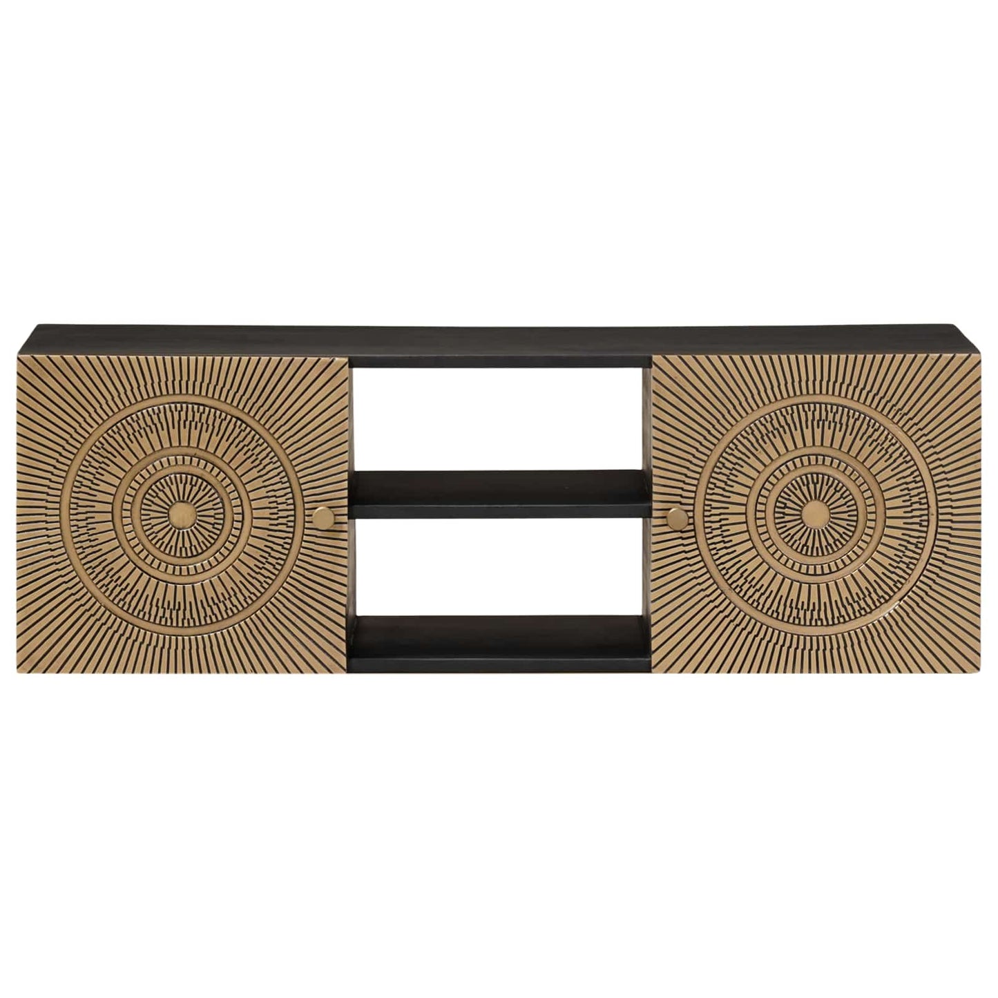 vidaXL TV Cabinet with Shelf with Storage Brass 105 x 30 x 35 cm