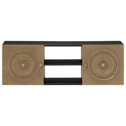vidaXL TV Cabinet with Shelf with Storage Brass 105 x 30 x 35 cm