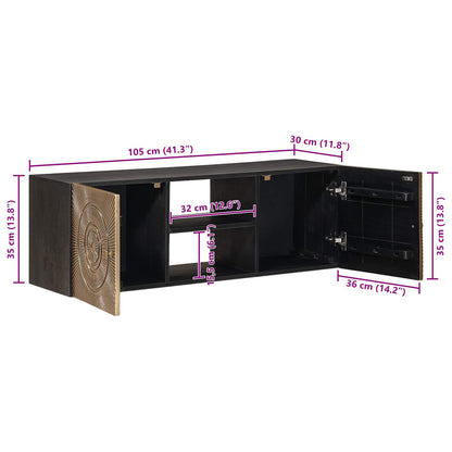vidaXL TV Cabinet with Shelf with Storage Brass 105 x 30 x 35 cm