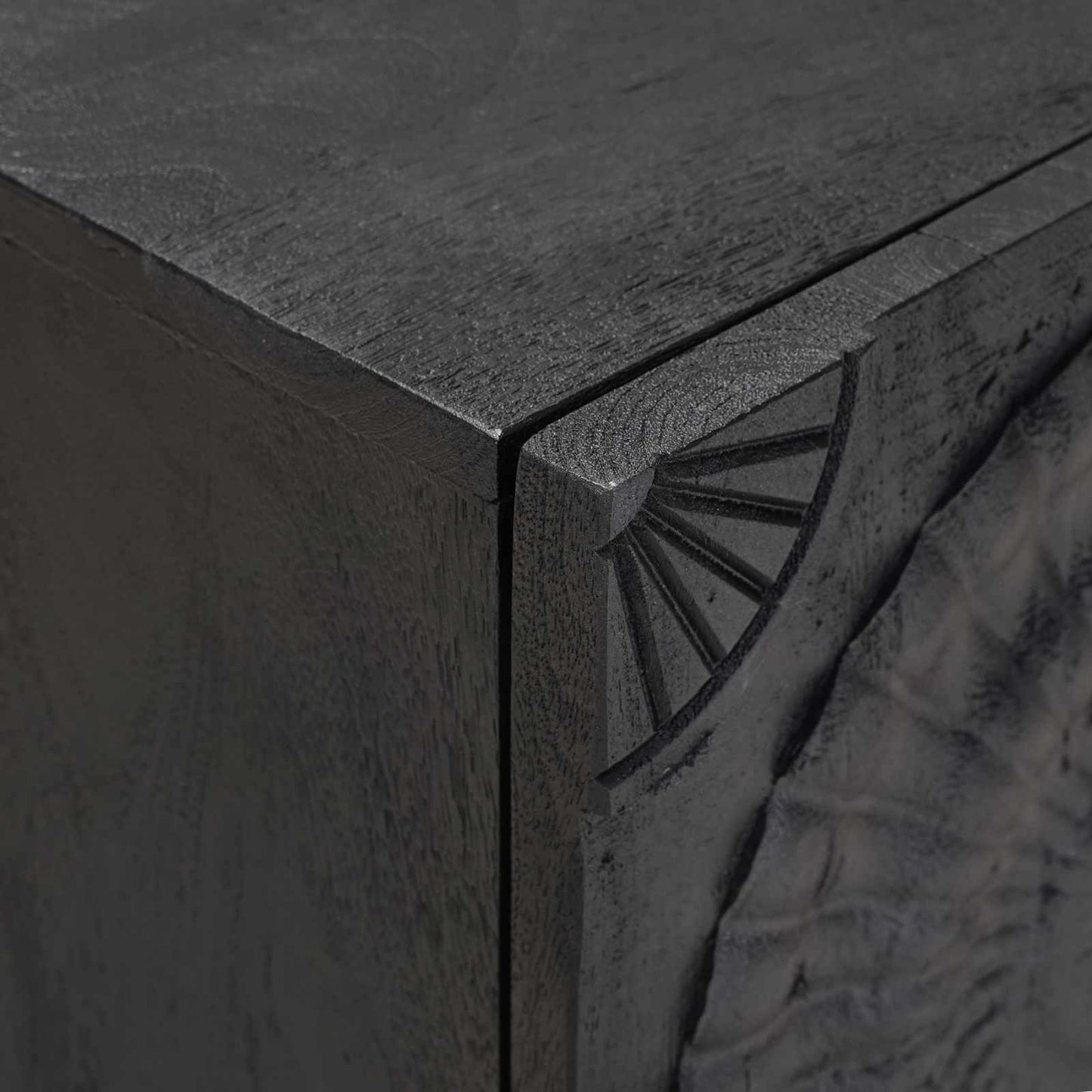 vidaXL Handmade Bedside Cabinet Black 40 x 30 x 50 cm Solid Mango Wood