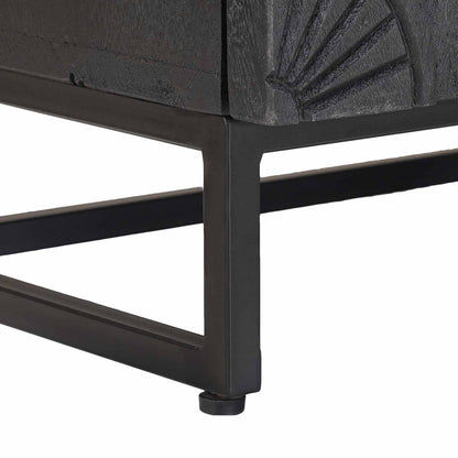 vidaXL Handmade Bedside Cabinet Black 40 x 30 x 50 cm Solid Mango Wood