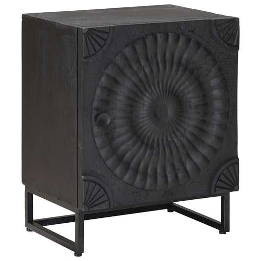 vidaXL Handmade Bedside Cabinet Black 40 x 30 x 50 cm Solid Mango Wood