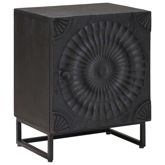 vidaXL Handmade Bedside Cabinet Black 40 x 30 x 50 cm Solid Mango Wood