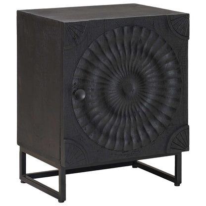 vidaXL Handmade Bedside Cabinet Black 40 x 30 x 50 cm Solid Mango Wood