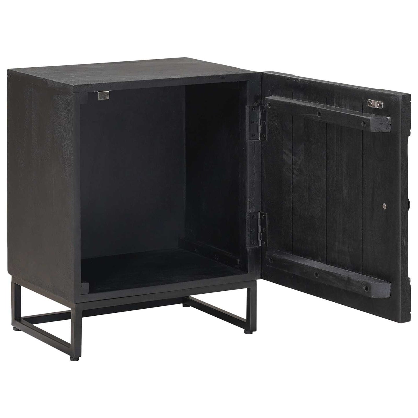 vidaXL Handmade Bedside Cabinet Black 40 x 30 x 50 cm Solid Mango Wood