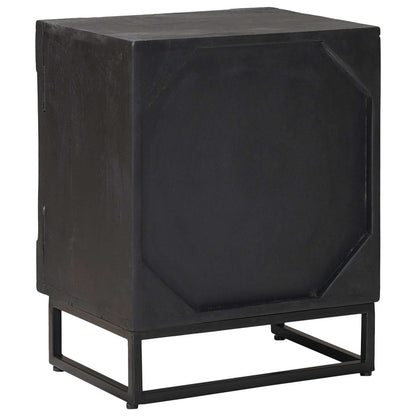 vidaXL Handmade Bedside Cabinet Black 40 x 30 x 50 cm Solid Mango Wood