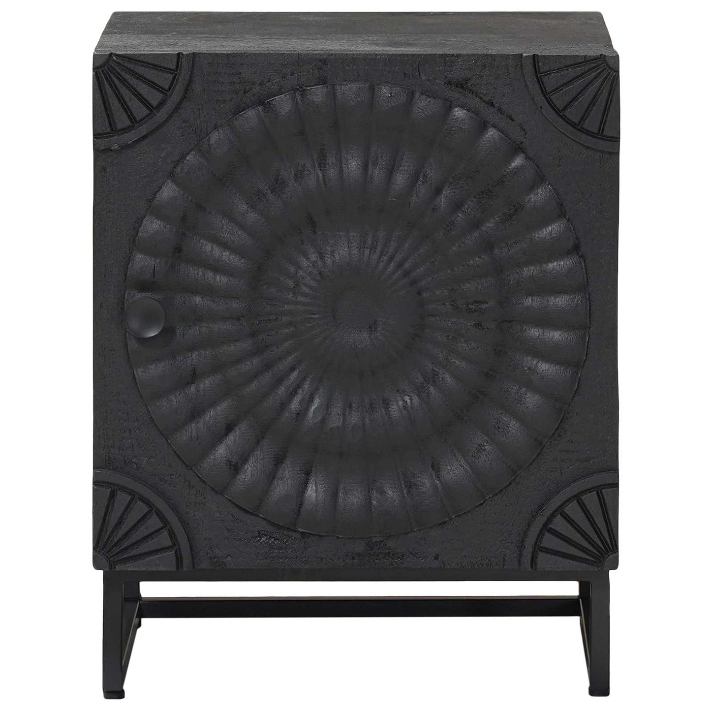 vidaXL Handmade Bedside Cabinet Black 40 x 30 x 50 cm Solid Mango Wood