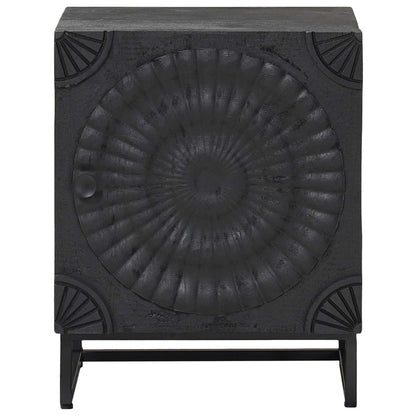 vidaXL Handmade Bedside Cabinet Black 40 x 30 x 50 cm Solid Mango Wood