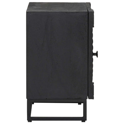 vidaXL Handmade Bedside Cabinet Black 40 x 30 x 50 cm Solid Mango Wood