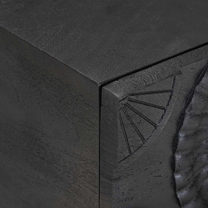 vidaXL Handmade Bedside Cabinet Black 40 x 30 x 20 cm Solid Mango Wood