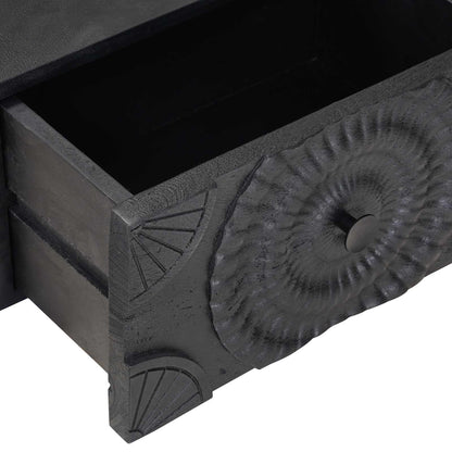 vidaXL Handmade Bedside Cabinet Black 40 x 30 x 20 cm Solid Mango Wood