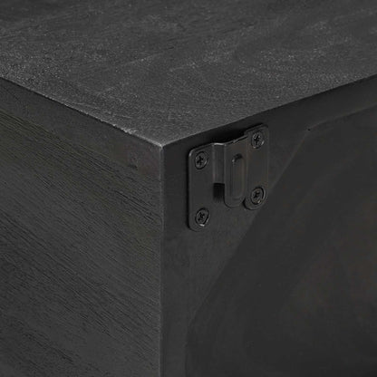 vidaXL Handmade Bedside Cabinet Black 40 x 30 x 20 cm Solid Mango Wood