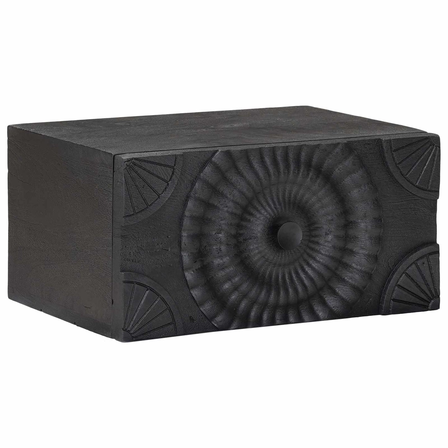 vidaXL Handmade Bedside Cabinet Black 40 x 30 x 20 cm Solid Mango Wood