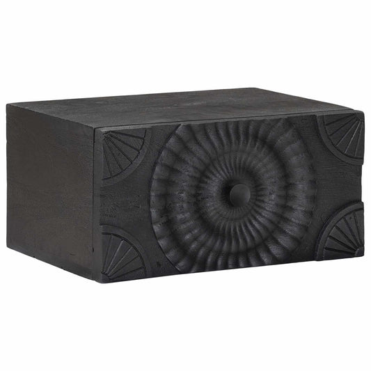 vidaXL Handmade Bedside Cabinet Black 40 x 30 x 20 cm Solid Mango Wood