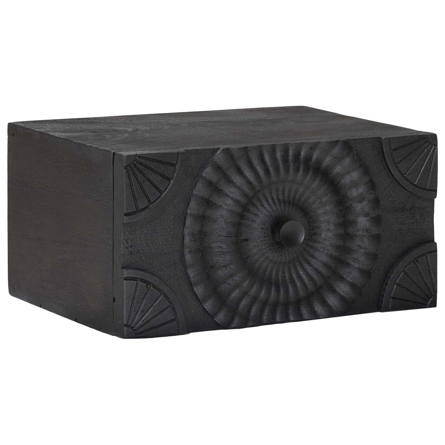 vidaXL Handmade Bedside Cabinet Black 40 x 30 x 20 cm Solid Mango Wood