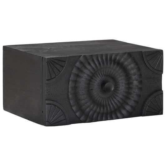 vidaXL Handmade Bedside Cabinet Black 40 x 30 x 20 cm Solid Mango Wood