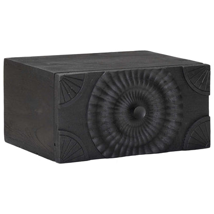 vidaXL Handmade Bedside Cabinet Black 40 x 30 x 20 cm Solid Mango Wood
