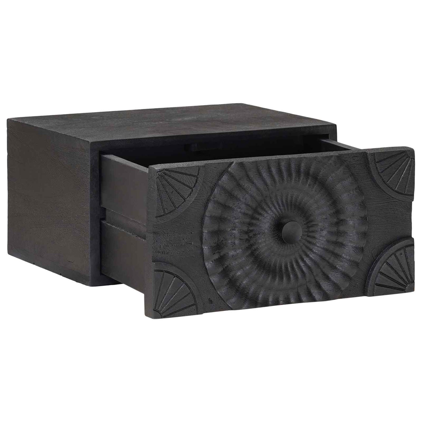 vidaXL Handmade Bedside Cabinet Black 40 x 30 x 20 cm Solid Mango Wood