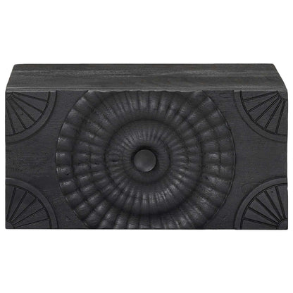 vidaXL Handmade Bedside Cabinet Black 40 x 30 x 20 cm Solid Mango Wood