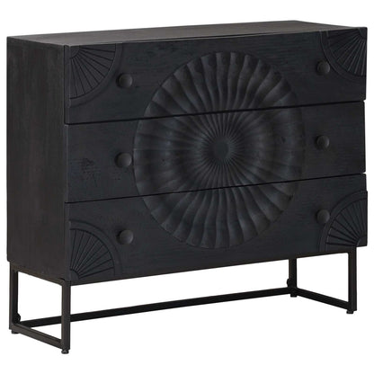vidaXL Drawer Cabinet with Drawer Black 75 x 30 x 65 cm