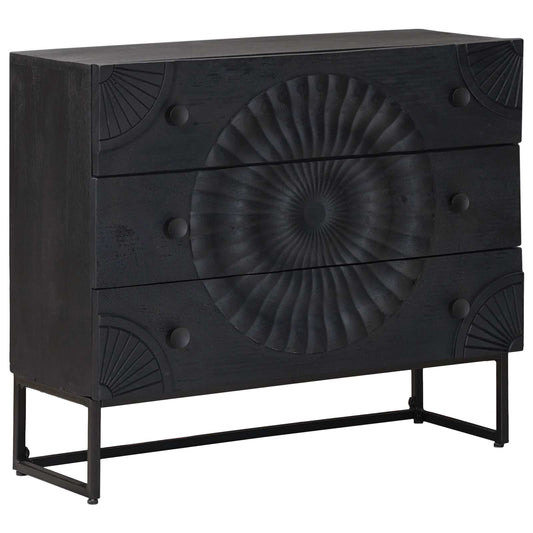 vidaXL Drawer Cabinet with Drawer Black 75 x 30 x 65 cm