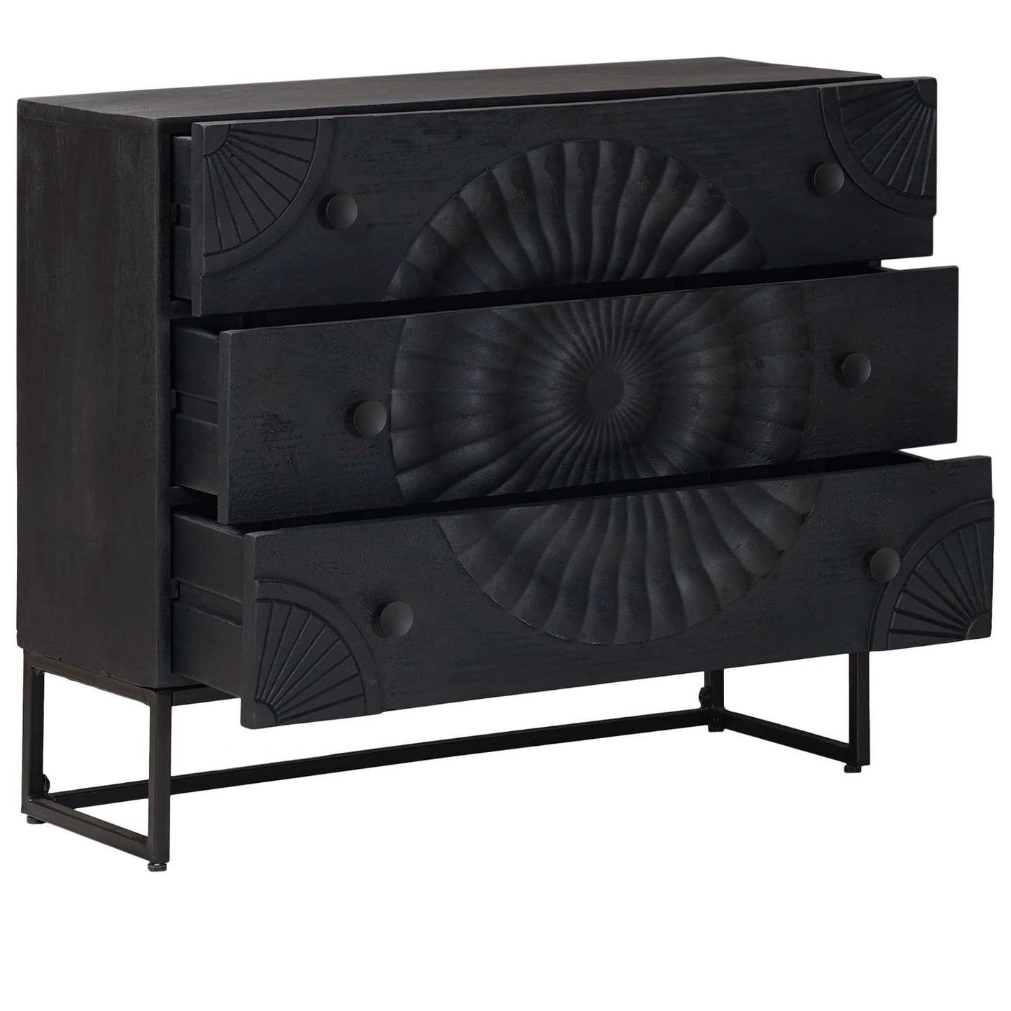 vidaXL Drawer Cabinet with Drawer Black 75 x 30 x 65 cm
