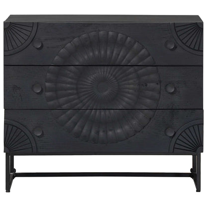 vidaXL Drawer Cabinet with Drawer Black 75 x 30 x 65 cm