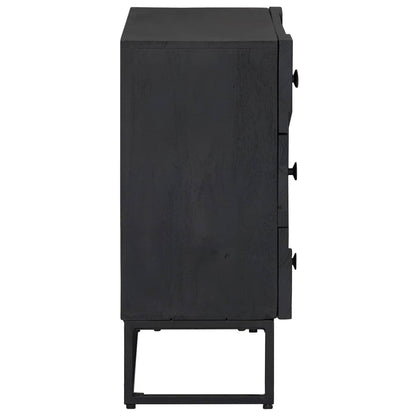 vidaXL Drawer Cabinet with Drawer Black 75 x 30 x 65 cm