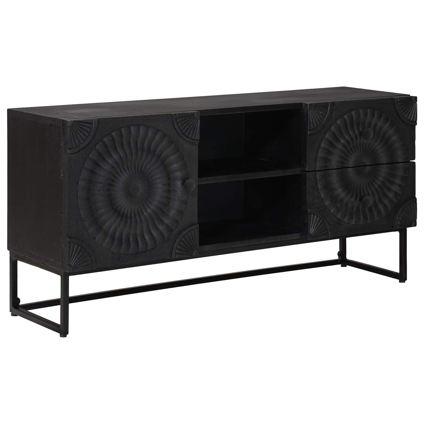 vidaXL TV Cabinet with Drawer with Shelf Black 105 x 30 x 54 cm
