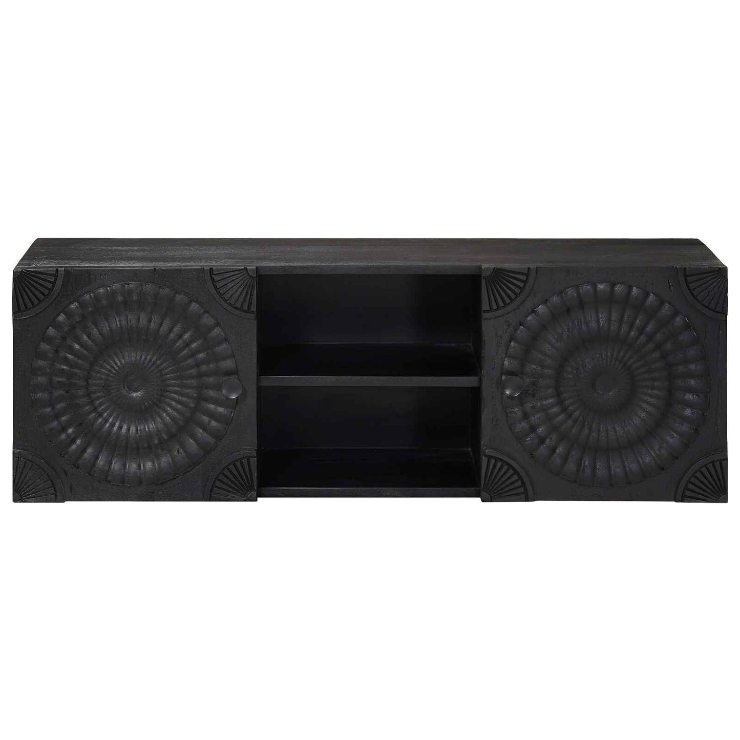 vidaXL TV Cabinet with Shelf with Storage Black 105 x 30 x 35 cm