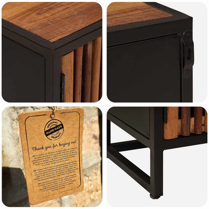 vidaXL Handmade Bedside Cabinet Natural 40 x 30 x 50 cm