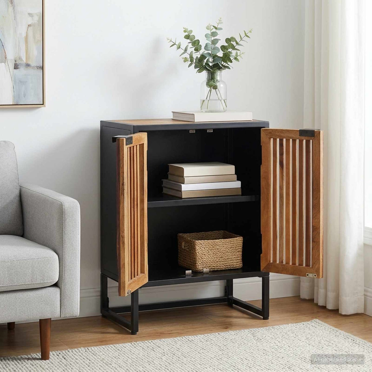 vidaXL Sideboard 53 x 30 x 70 cm Solid Mango Wood and Engineered Wood