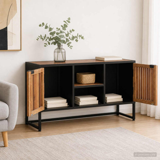 vidaXL Sideboard 105 x 30 x 55 cm Solid Mango Wood and Engineered Wood