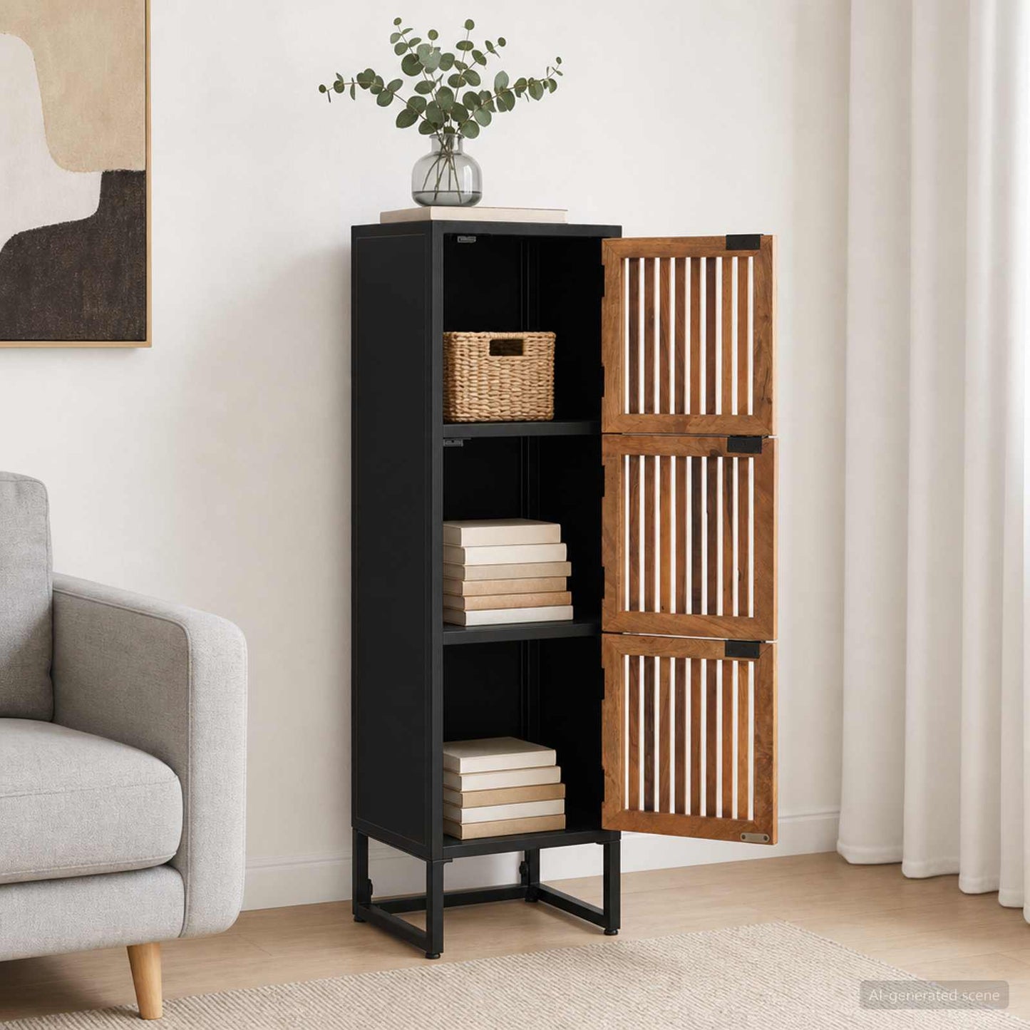vidaXL Highboard 35 x 30 x 120 cm Solid Mango Wood and Engineered Wood
