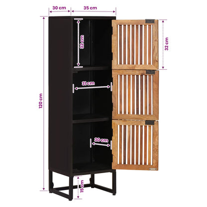 vidaXL Highboard 35 x 30 x 120 cm Solid Mango Wood and Engineered Wood