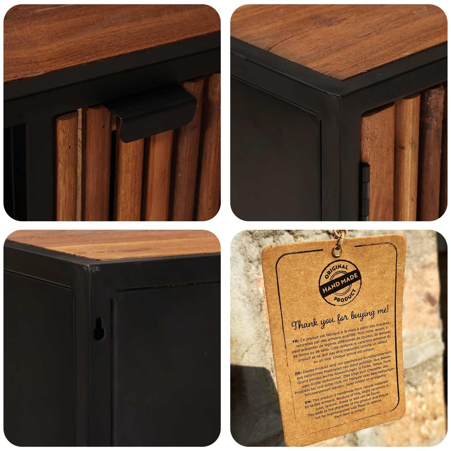 vidaXL Handmade TV Cabinet 105 x 30 x 35 cm Solid Mango Wood